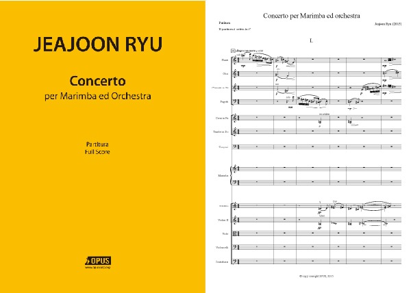 Jeajoon Ryu : Concerto per Marimba ed Orchestra&#039;[Study Score]